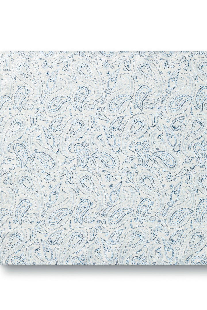 Ivory Silk Paisley Print Pocket Square
