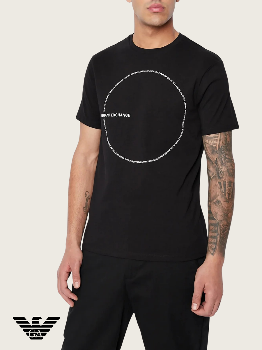 Ar.mani Mens S/S R-N T-Shirts TM-6LZTAC (Black)