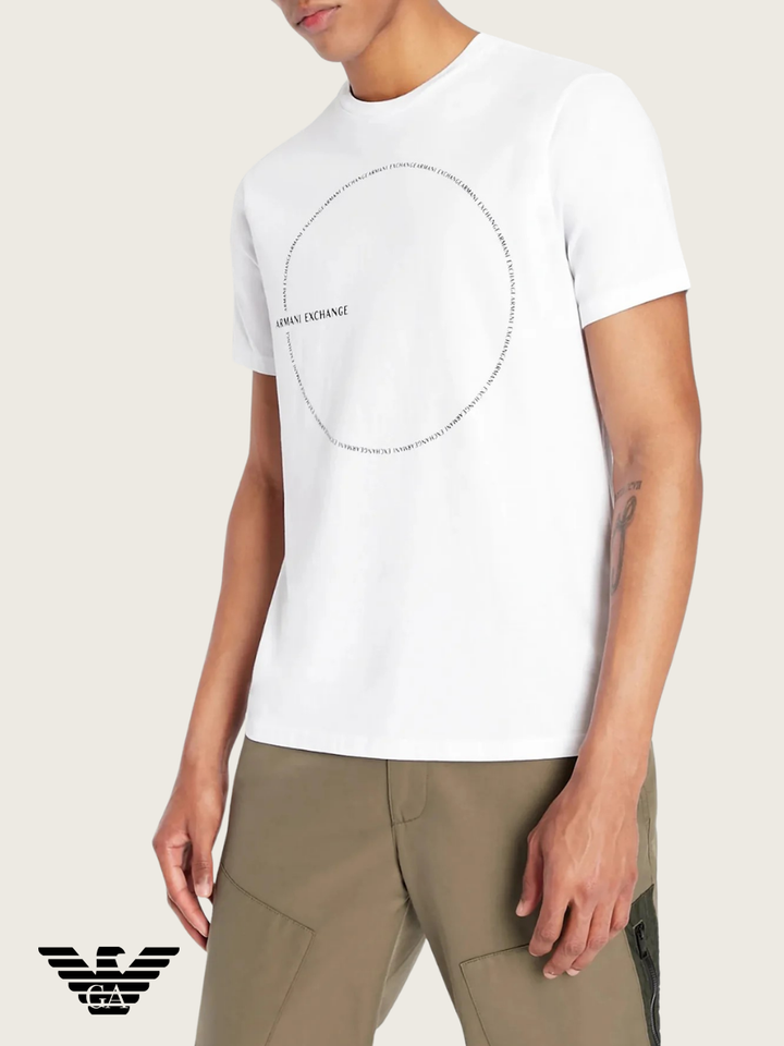 Ar.mani Mens S/S R-N T-Shirts TM-6LZTAC (White)