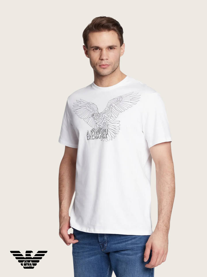 Ar.mani Mens S/S R-N T-Shirts TM-6LZTHL (White)