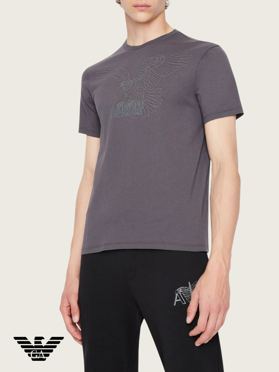 Ar.mani Mens S/S R-N T-Shirts TM-6LZTHL (Charcoal)