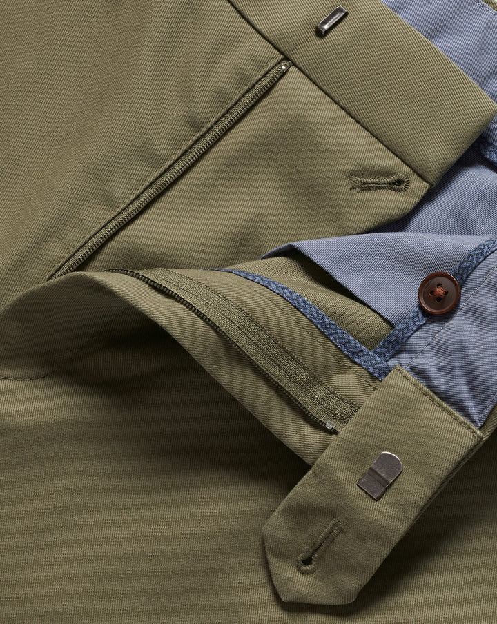 Olive Green Slim Fit Ultimate Non-Iron Chino