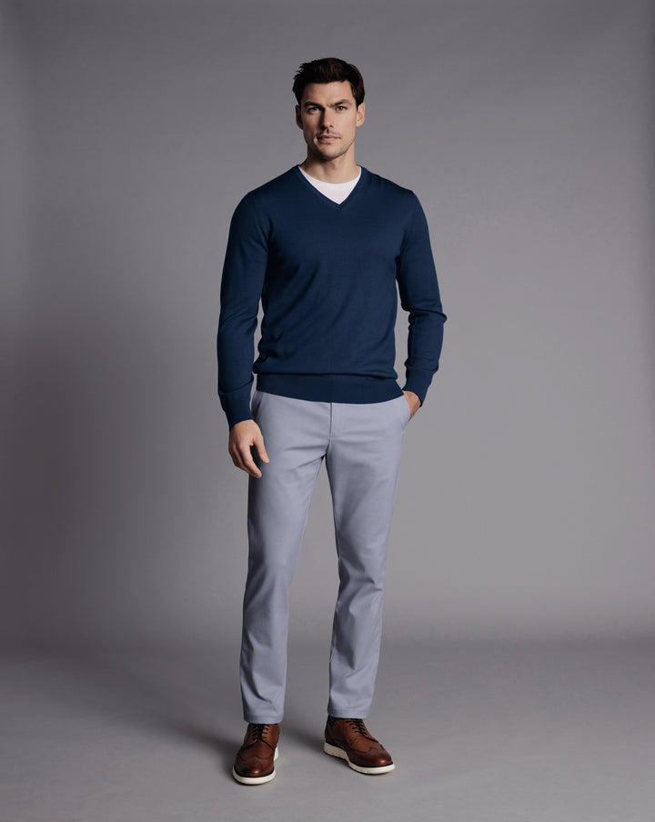 Cornflower Blue Slim Fit Ultimate Non-Iron Chino