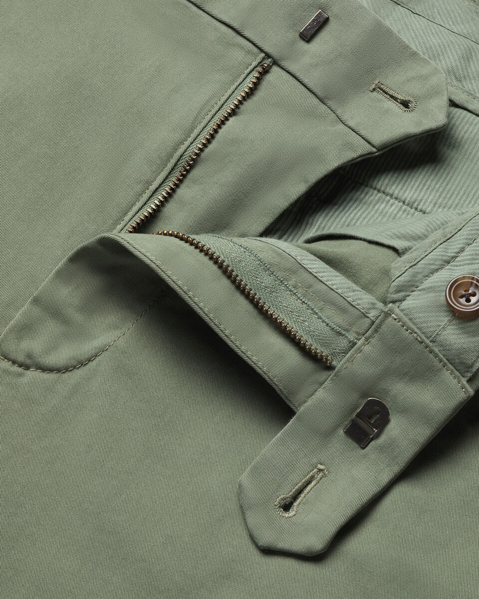 Green Slim Fit Washed Chinos