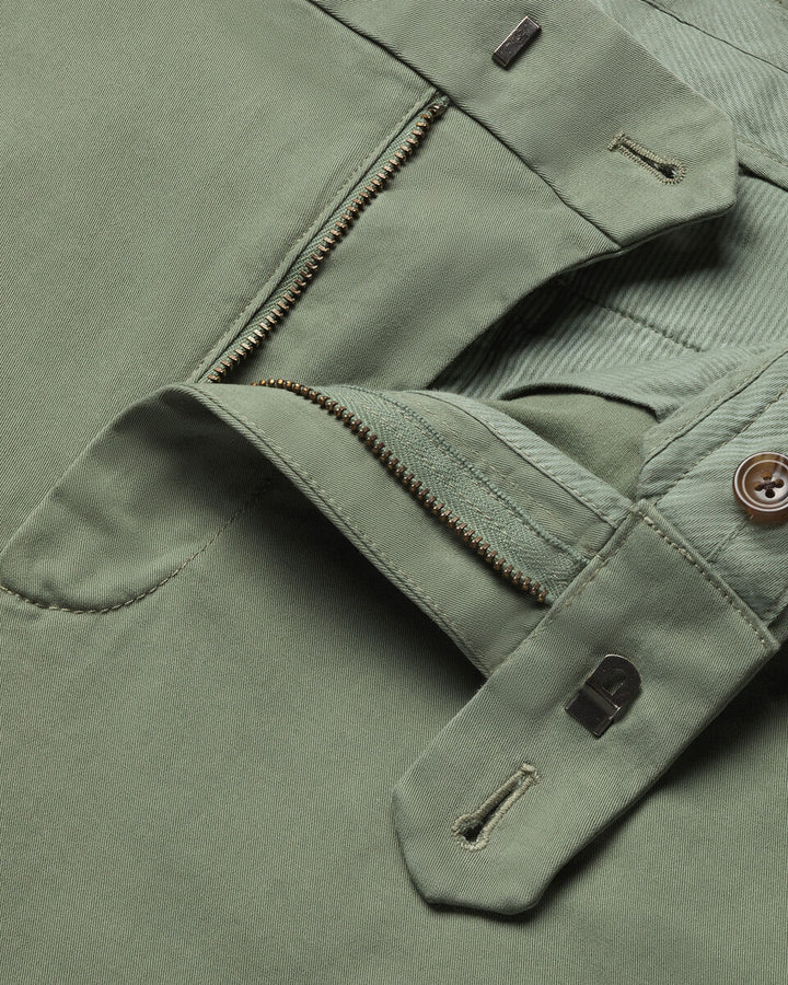 Green Slim Fit Washed Chinos