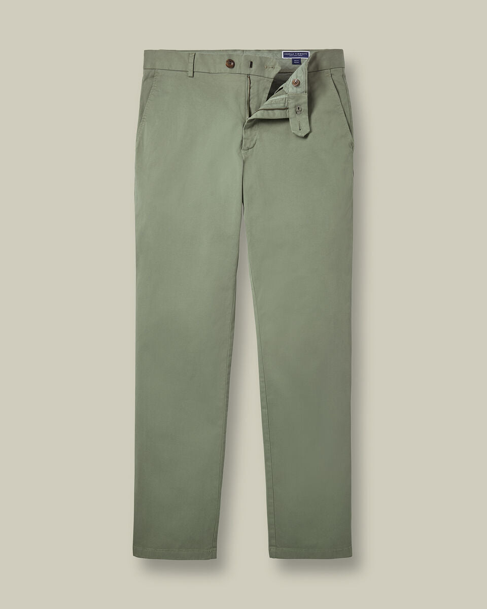 Green Slim Fit Washed Chinos