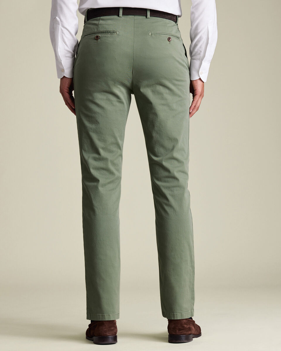 Green Slim Fit Washed Chinos