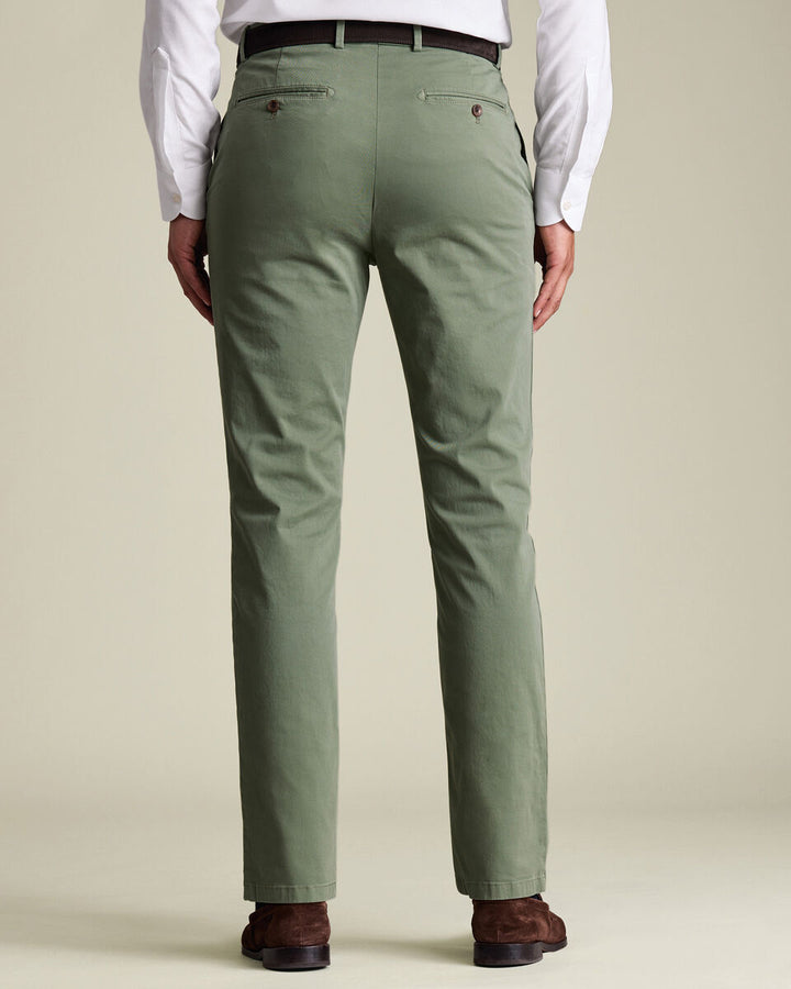 Green Slim Fit Washed Chinos