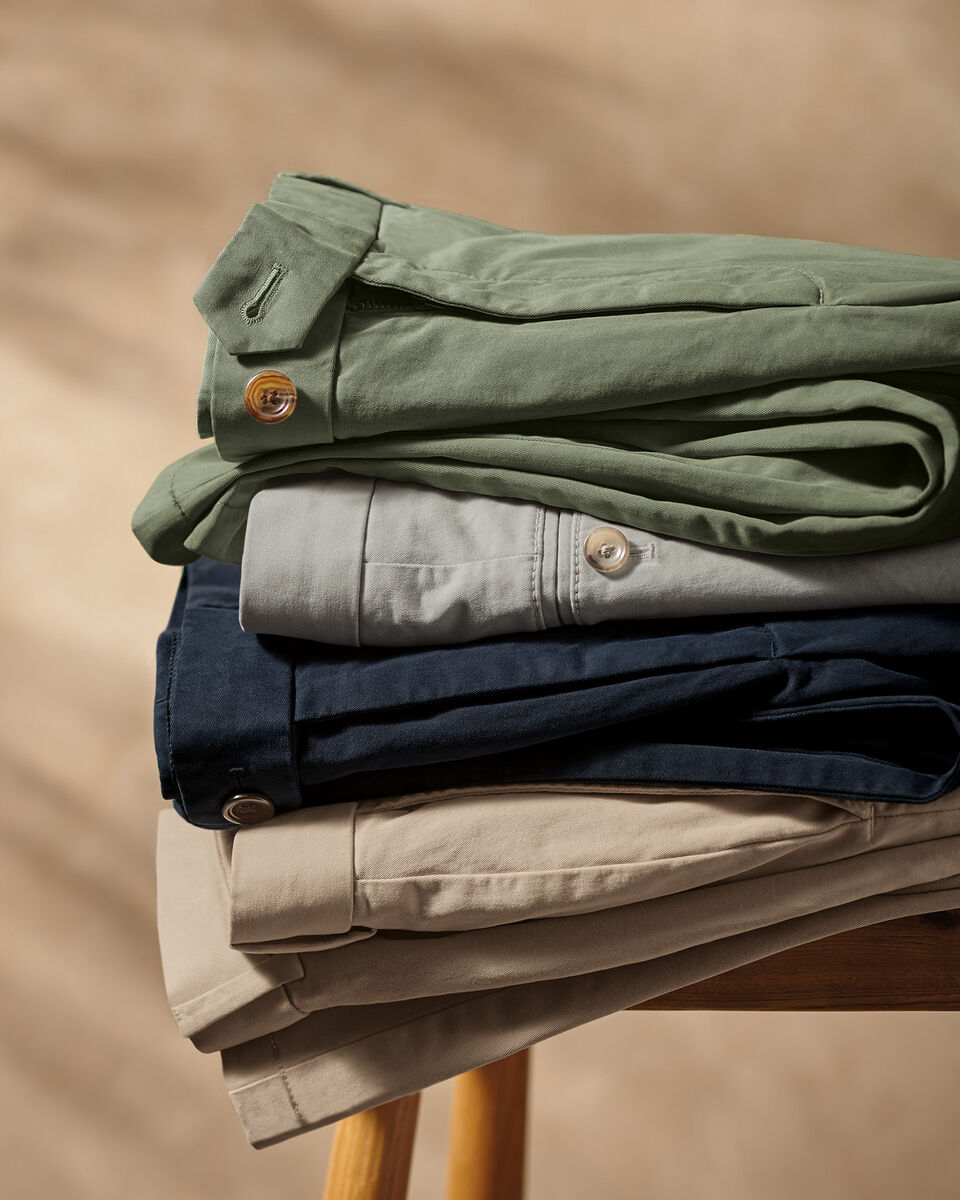 Green Slim Fit Washed Chinos