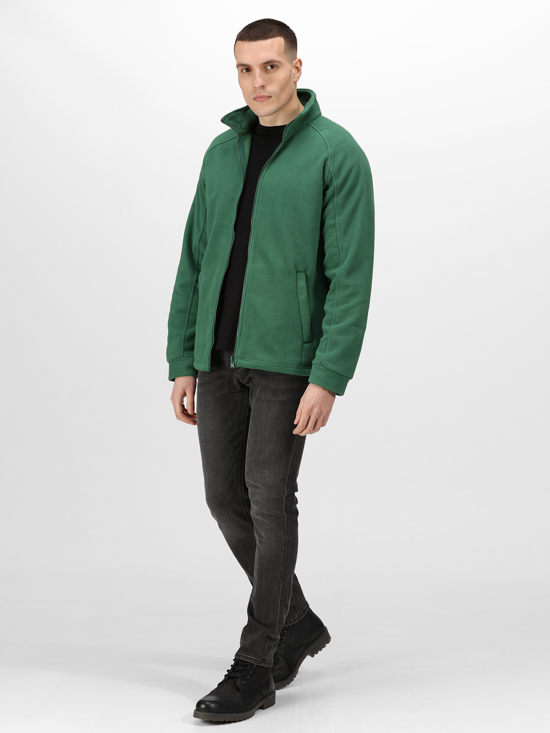 Regatta Mens L/S Fleece Zipper TRF532 (Green)