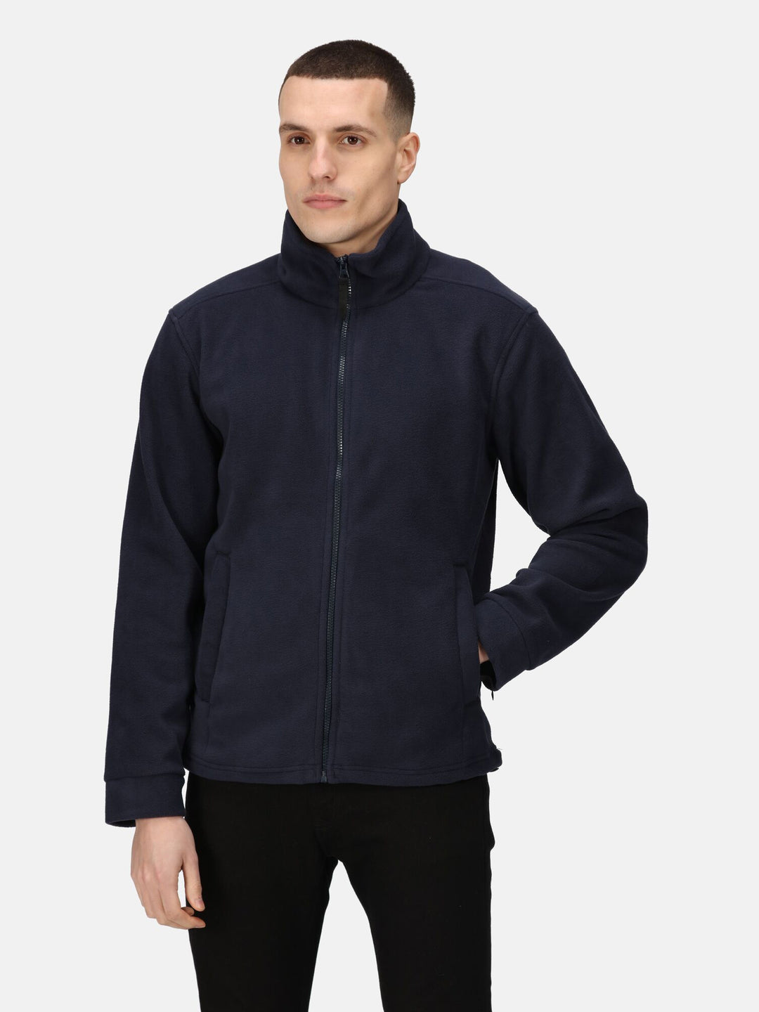 Regatta Mens L/S Fleece Zipper TRF581 (Navy)