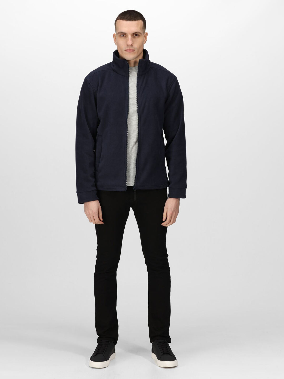 Regatta Mens L/S Fleece Zipper TRF581 (Navy)
