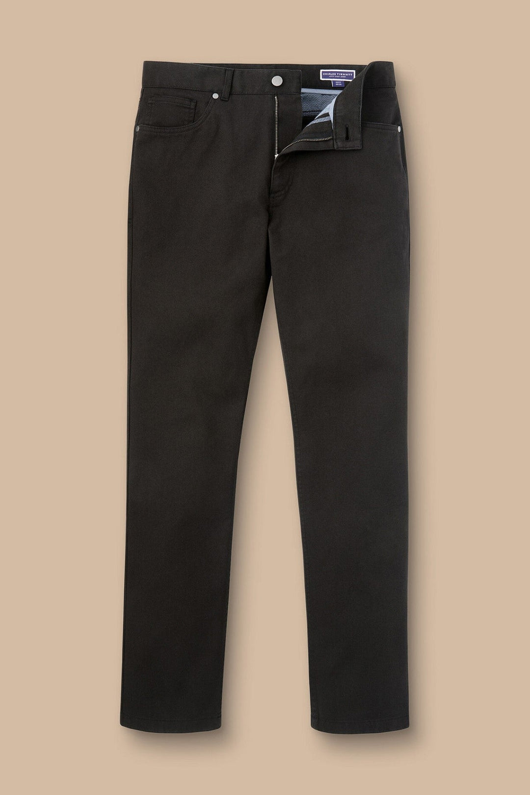 Black Twill Slim Fit 5 Pocket Jeans