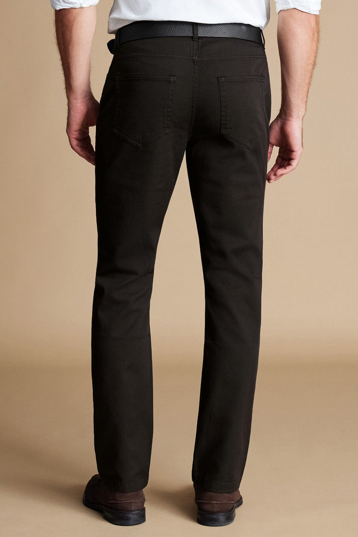 Black Twill Slim Fit 5 Pocket Jeans