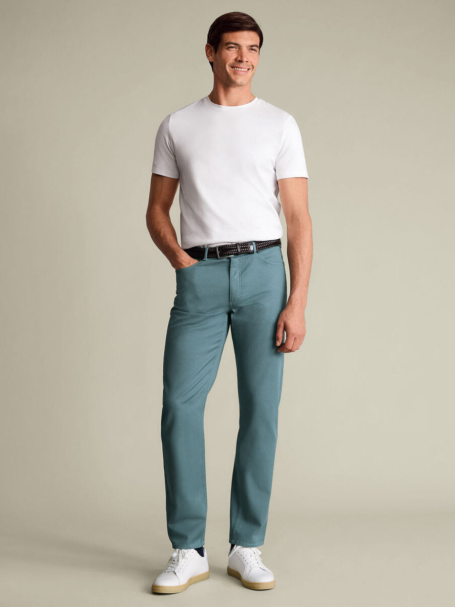 Charles Tyrwhitt Men Cotton Jeans TRJ0036 (Teal)