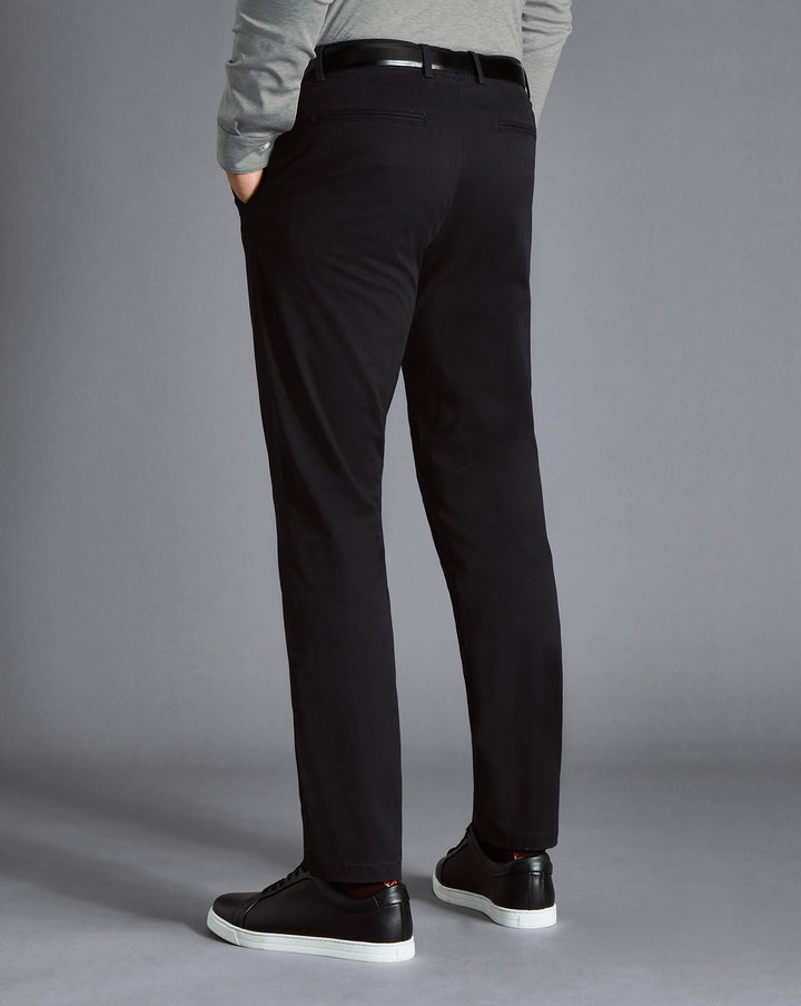 Charles Tyrwhitt Black Slim Fit Lightweight Trouser