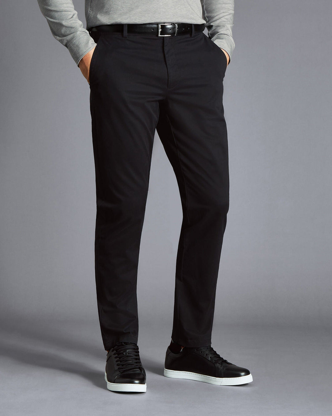 Charles Tyrwhitt Black Slim Fit Lightweight Trouser