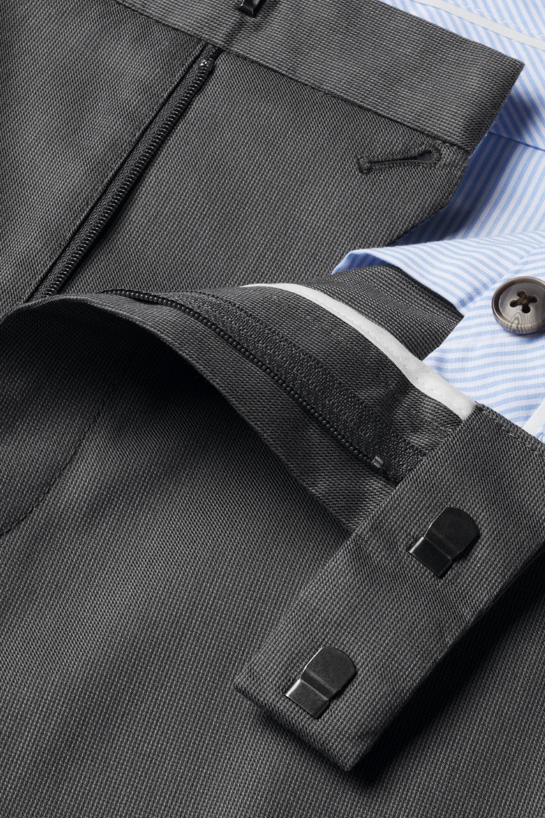 Charcoal Grey Slim Fit Smart Texture Trousers