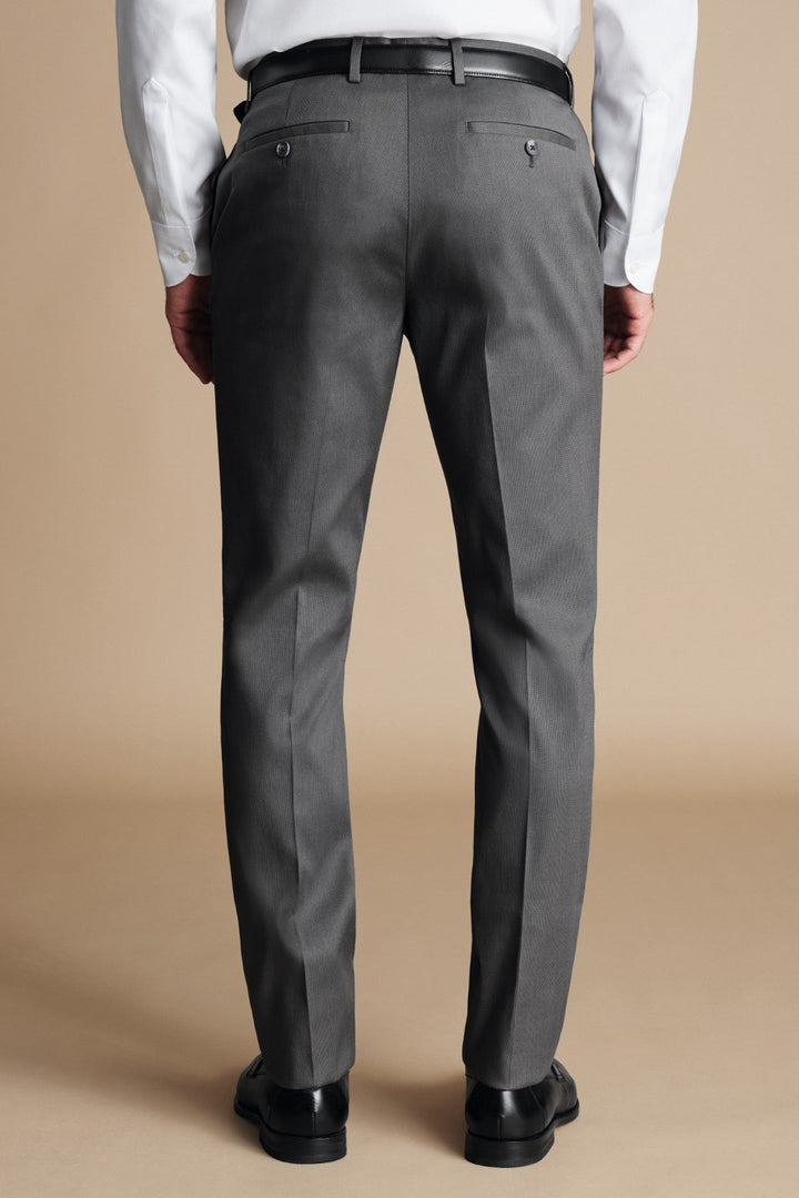 Charcoal Grey Slim Fit Smart Texture Trousers