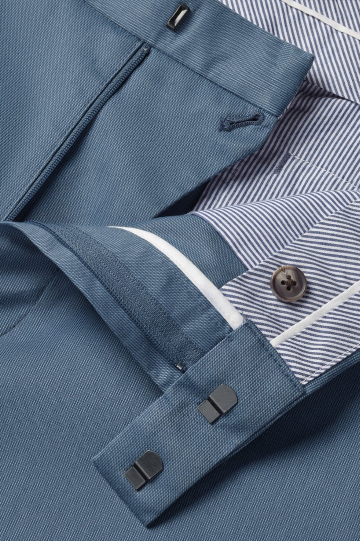 Airforce Blue Slim Fit Smart Texture Trousers