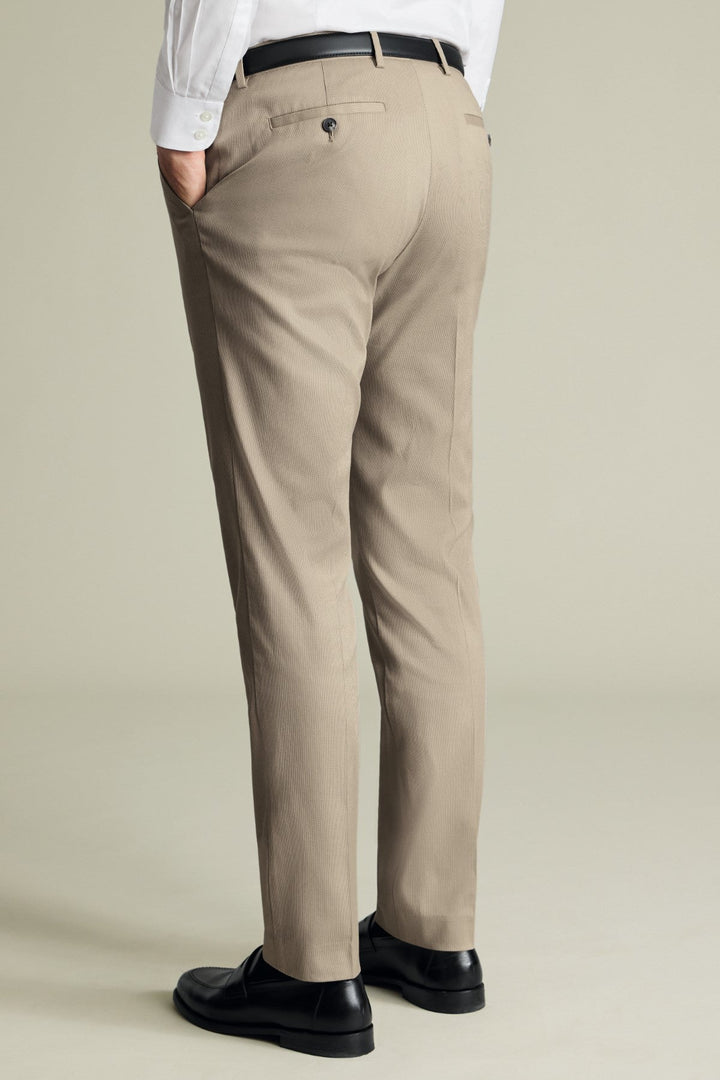 Limestone Slim Fit Smart Texture Trousers