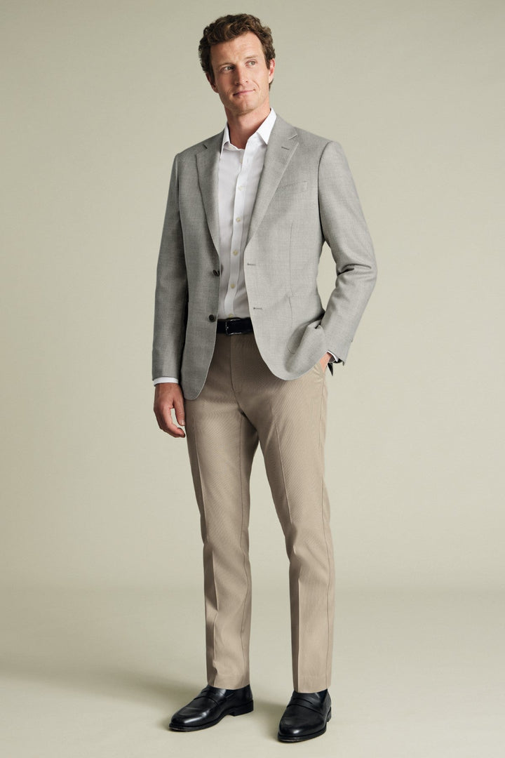 Limestone Slim Fit Smart Texture Trousers