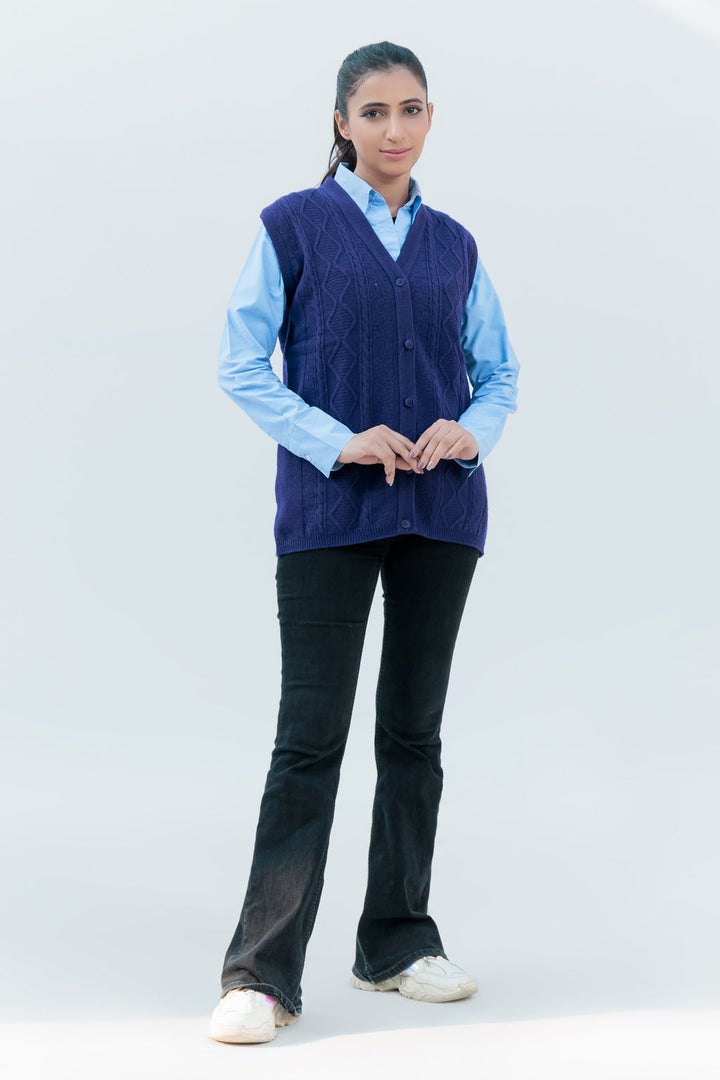 Oxford Ladies L/S Cardigan L-990 (Navy)