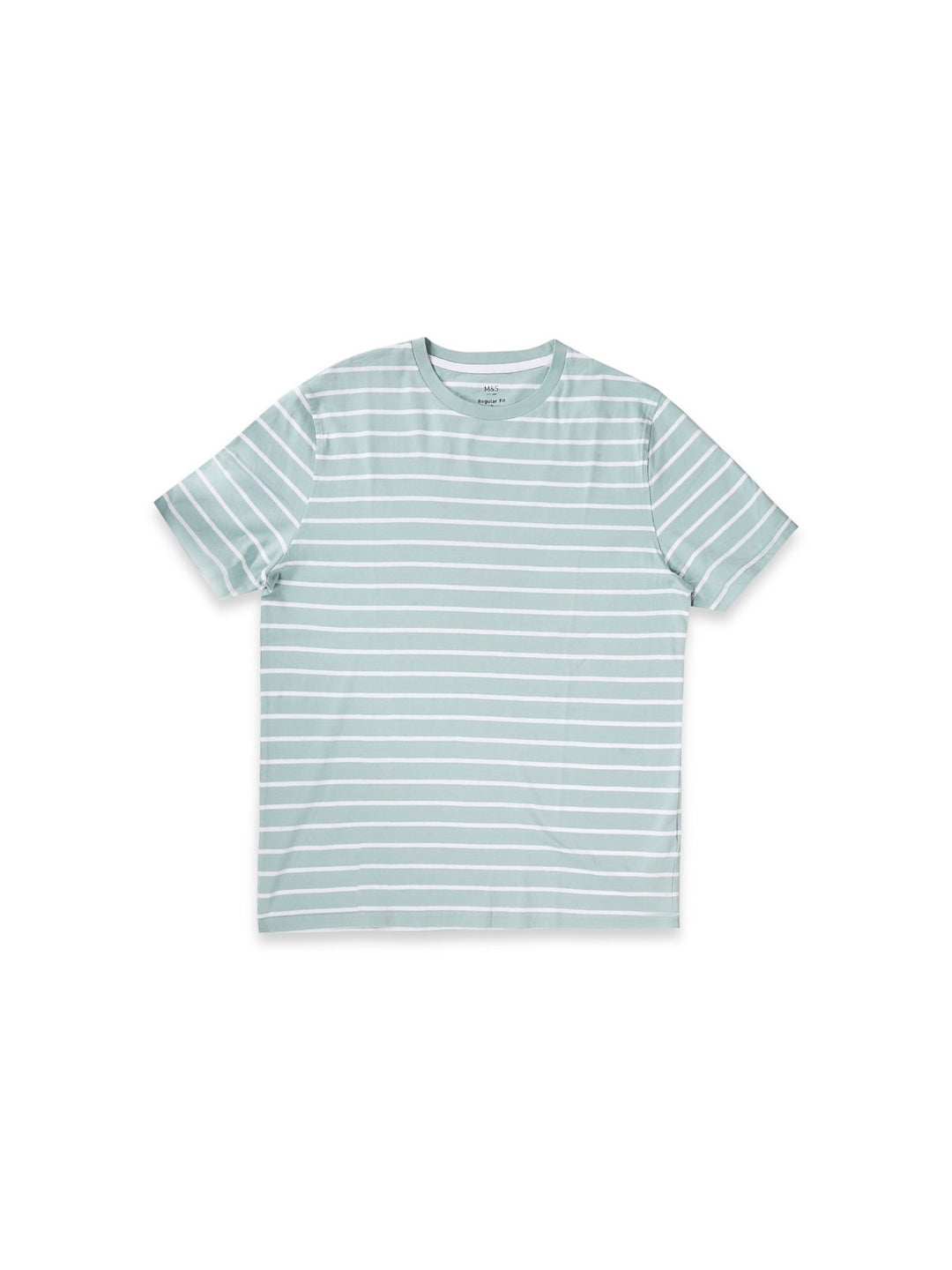 M&S Mens S/S Pure Cotton StriperT-Shirtt T28/5336M