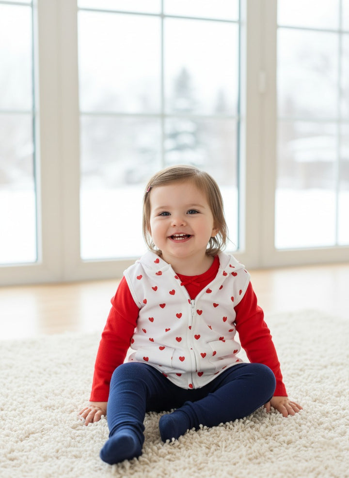 Wonder Child Girls L/S Cotton Tights Suit 3Pcs #074 (S-23)