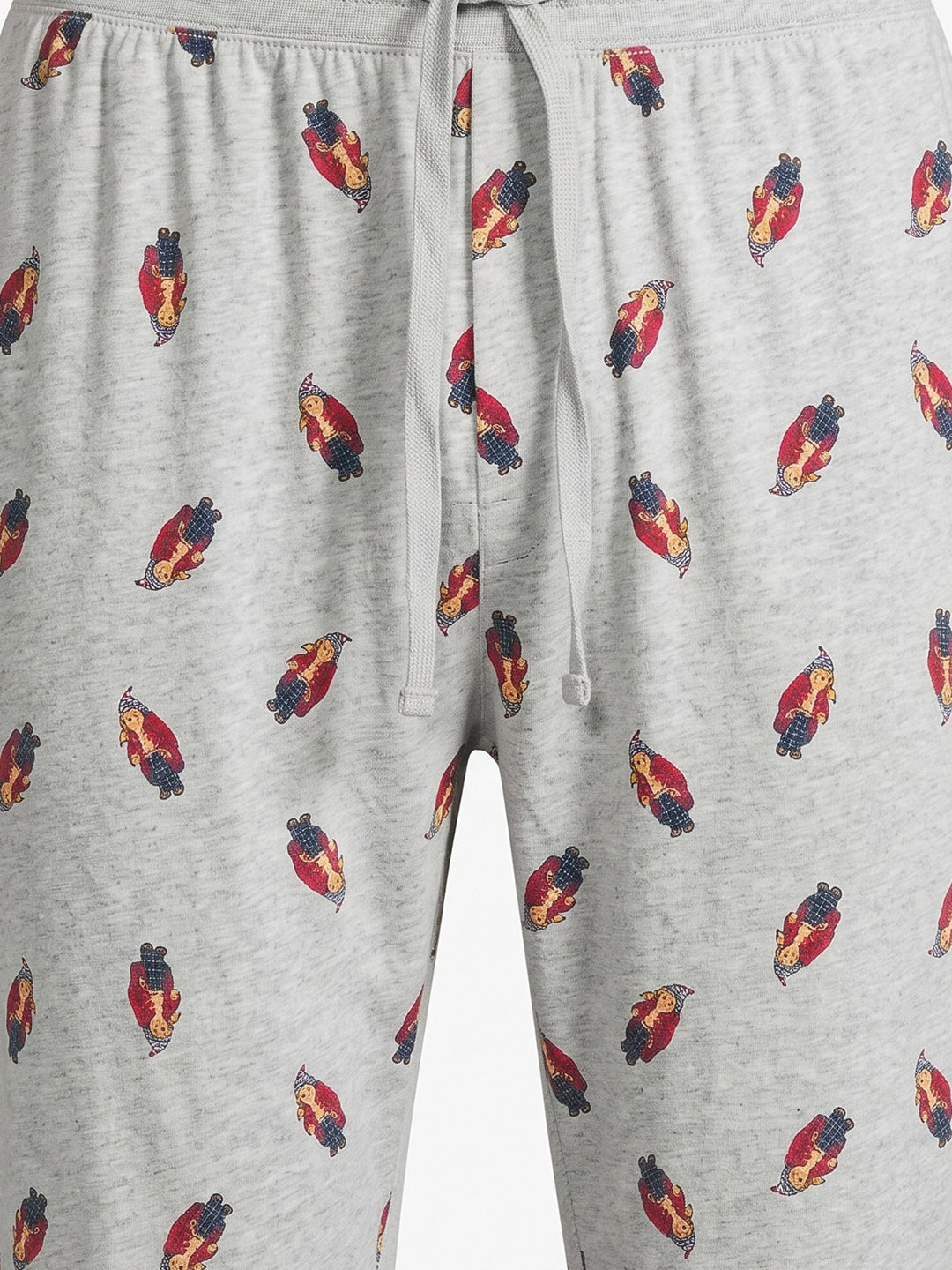 RL Men L/S (Bear Print )T-Shirt With Pajama (Black)