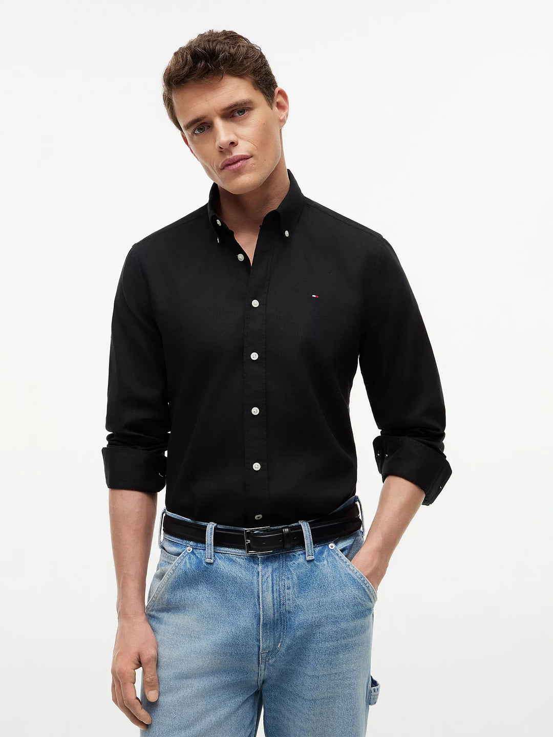 TH Men L/S Button Down Plain Shirt XM04090