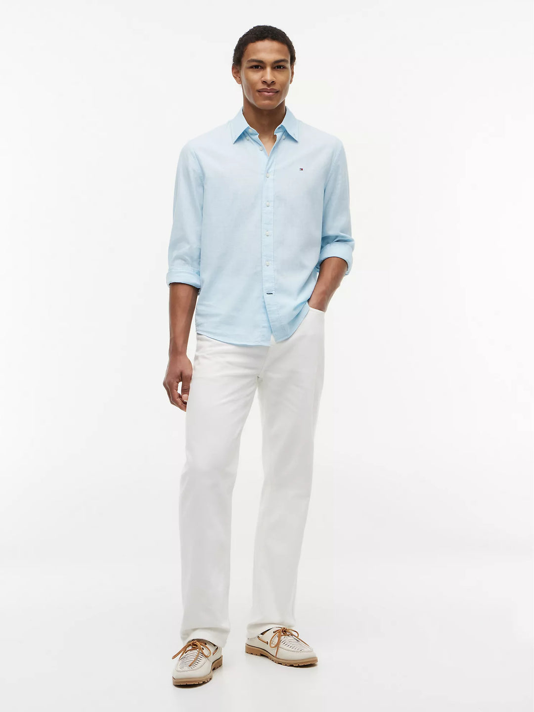TH Men L/S Button Down Plain Shirt XM04090