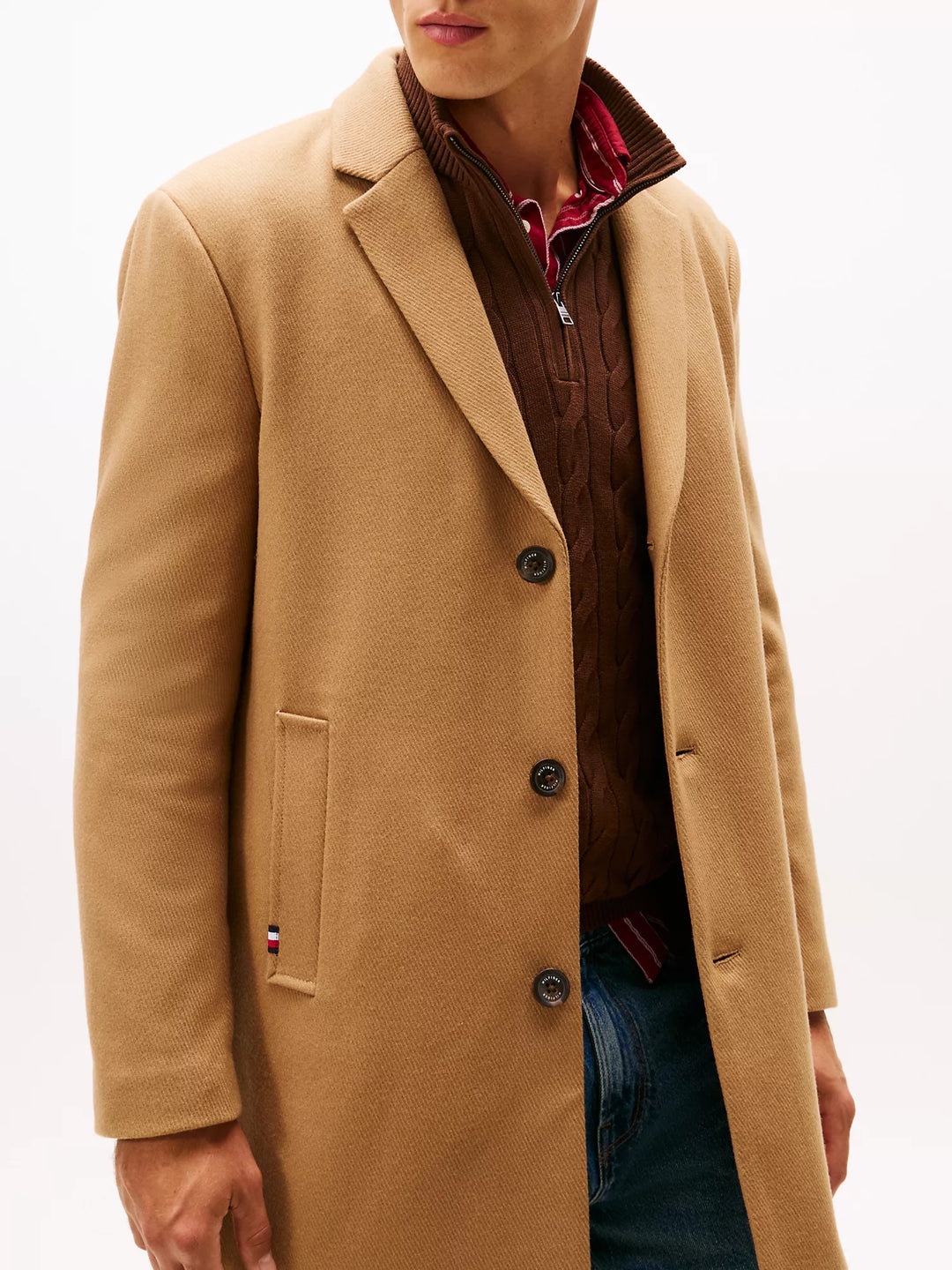 TH Men 3QTR Long Coat AT-SB-XM06111 (Beige)