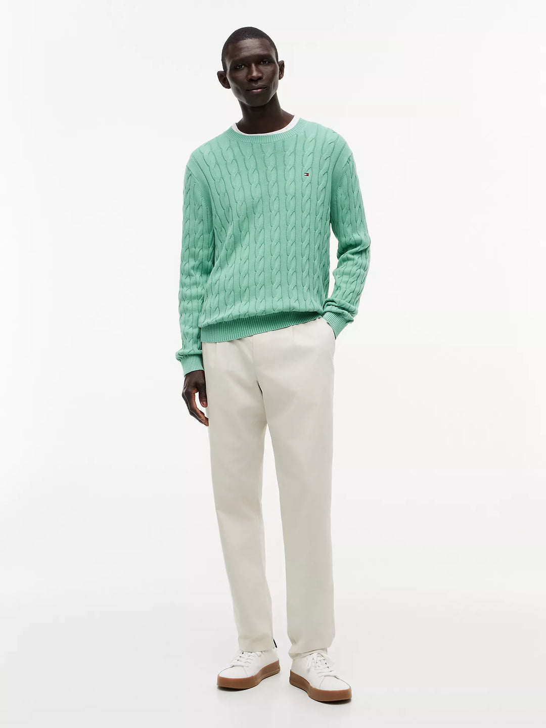 TH Men L/S R-Neck Cabel Knit Jersey MT-XM07920