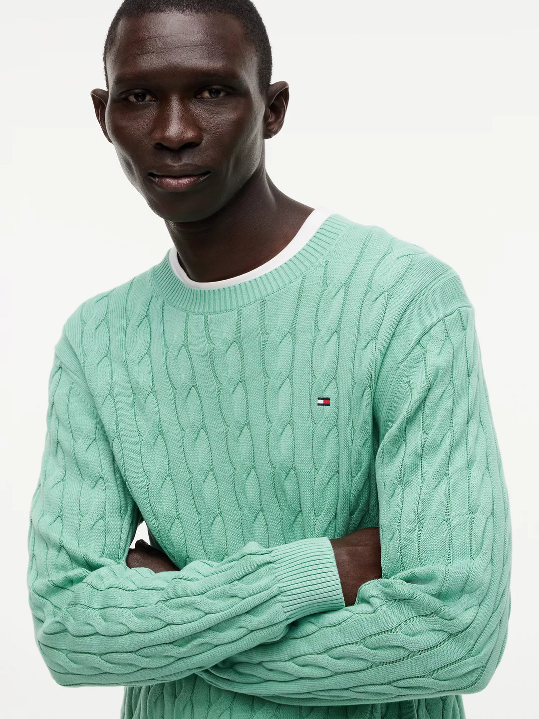 TH Men L/S R-Neck Cabel Knit Jersey MT-XM07920