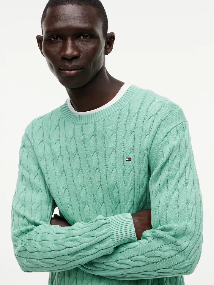 TH Men L/S R-Neck Cabel Knit Jersey MT-XM07920