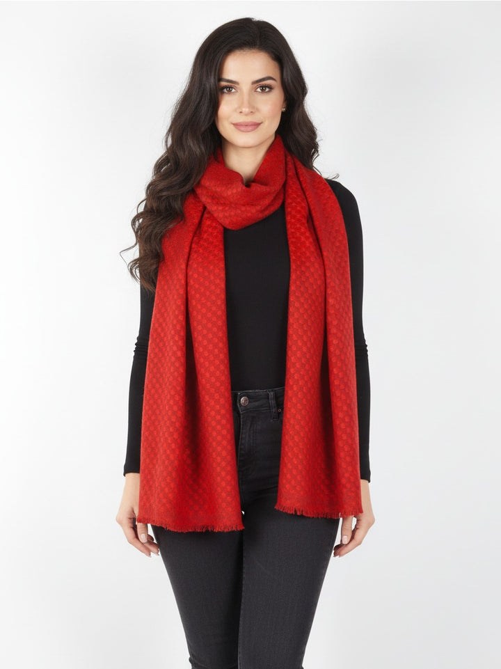 Le Cashmere Ladies Scarf (Red Mix)