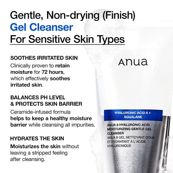Anua Hyaluronic Acid 8+ Moisturizing Gentle Gel Cleanser 150ml