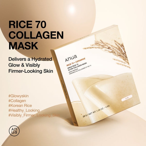 Anua Rice 70 + Ceramide Glow Collagen Mask 38g