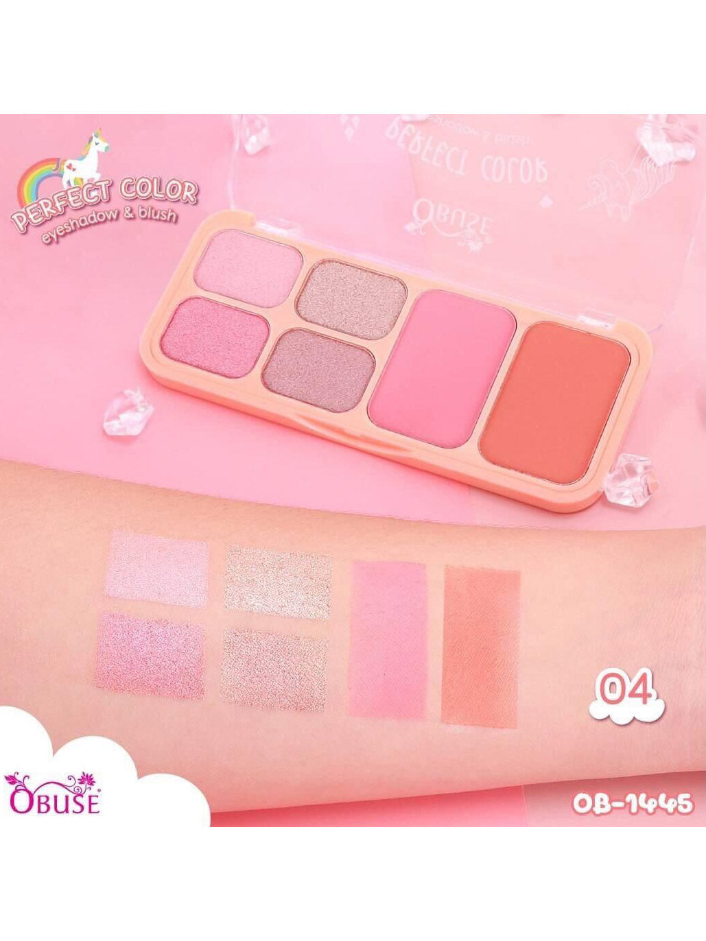 Obuse Perfect Color Eyeshadow & Blush Palette 14.8G OB-1445-04 (Thai)