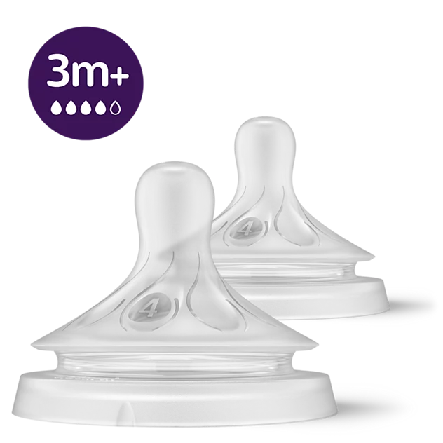 AP Baby Natural 2Pk Silicone Teat 3m+ SCY964/02
