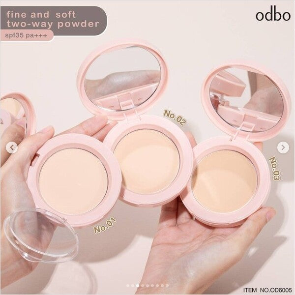 Odbo Fine & Soft Two-Way Powder SPF 35 pa+++ 9.5G OD 6005-01 (Thai)