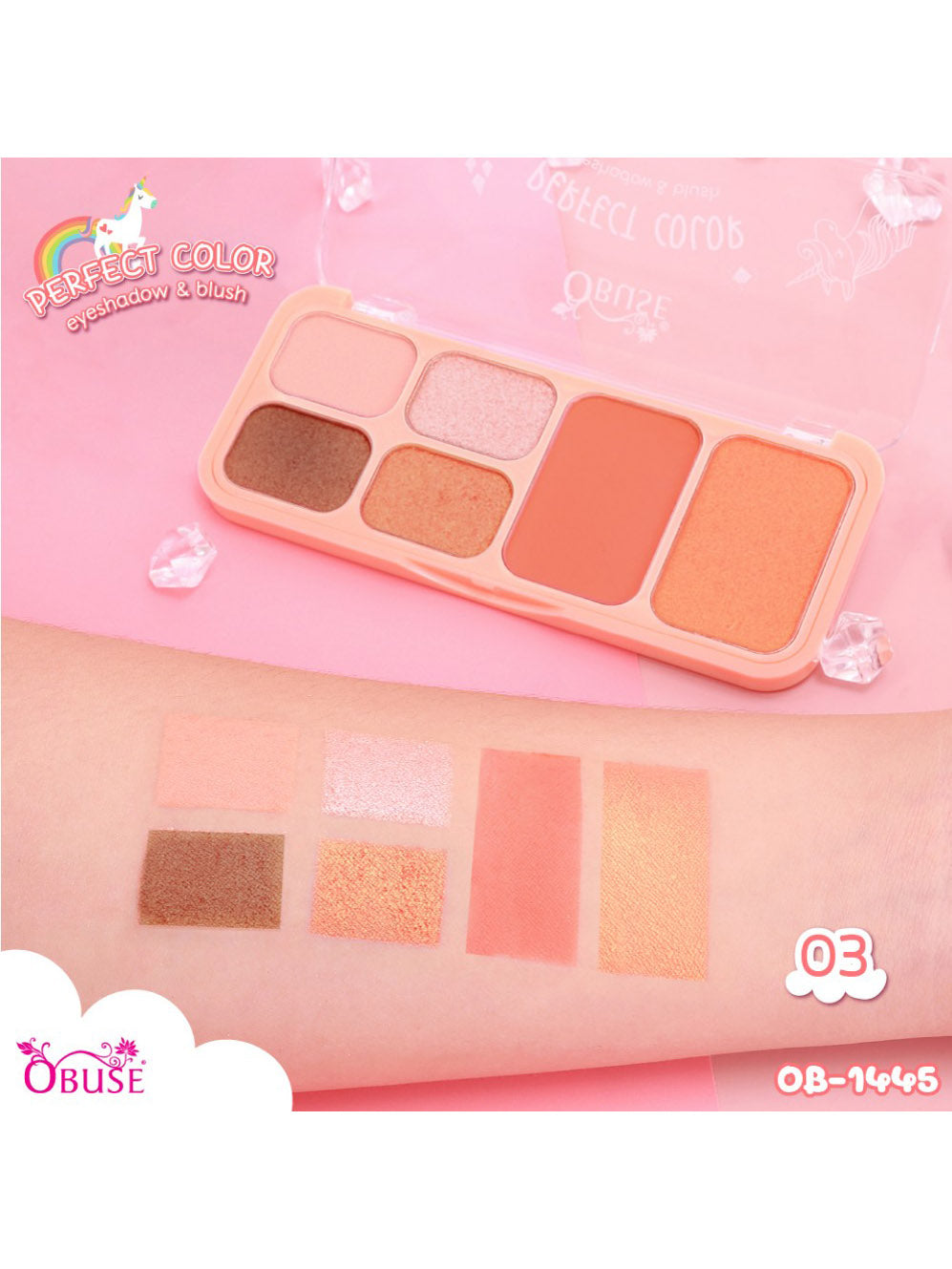 Obuse Perfect Color Eyeshadow & Blush 14.8G 1445-03 (Thai)
