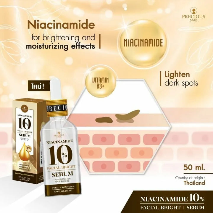 Precious Niacinamide 10% Facial Bright Serum 50Ml With b3+ (Thai)