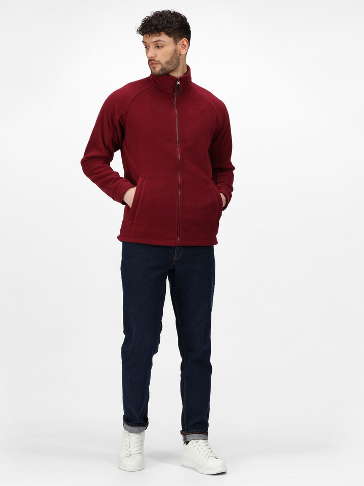 Regatta Mens L/S Fleece Zipper TRF532 (Burgundy)