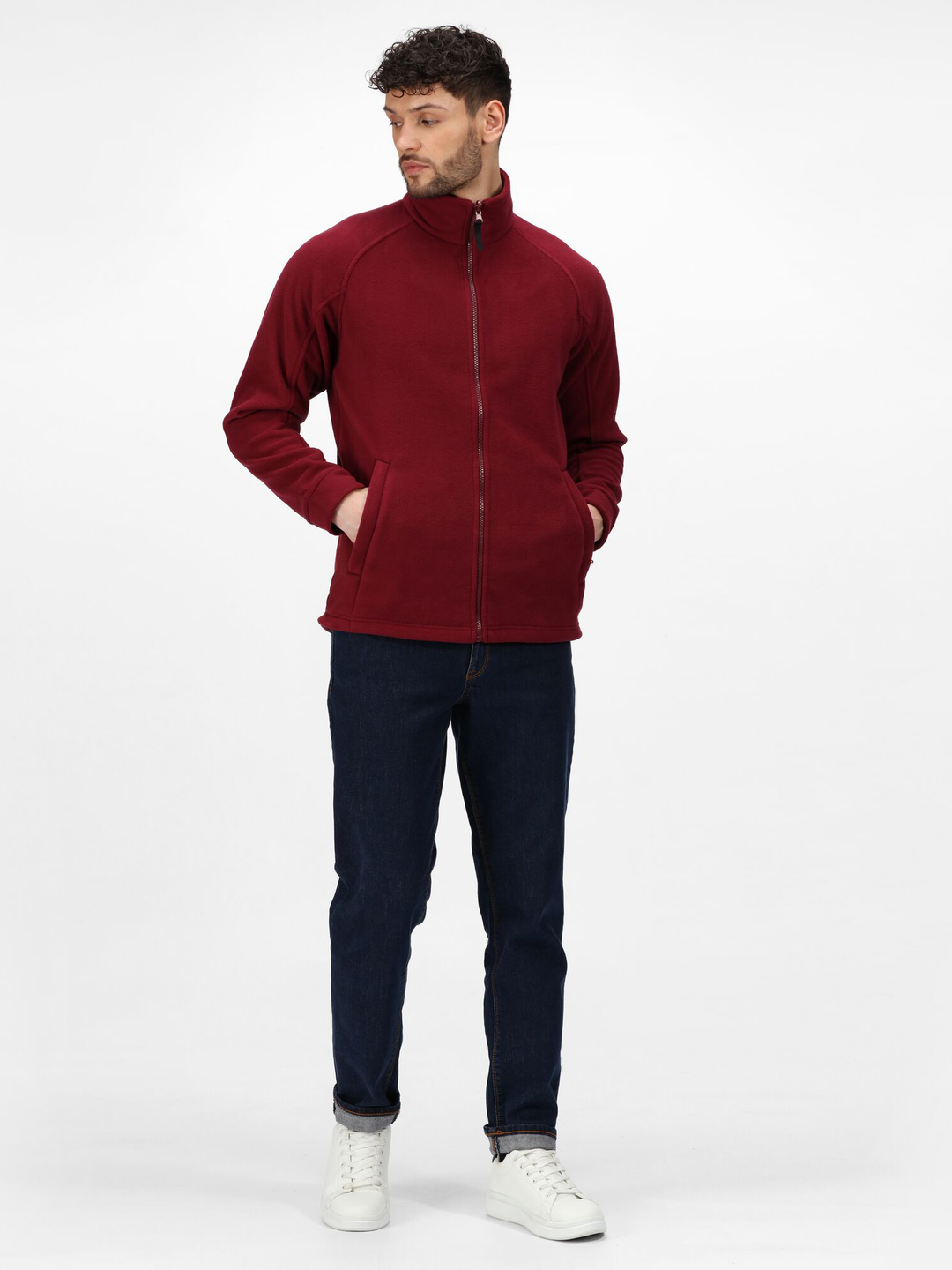 Regatta Mens L/S Fleece Zipper TRF532 (Red)