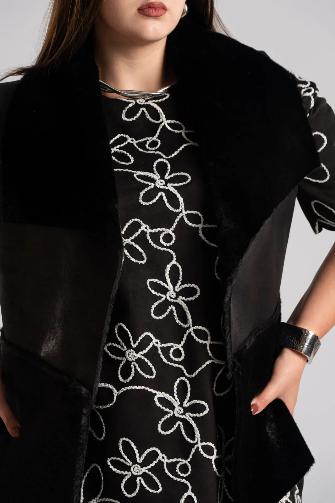 Glossy Ladies S/L F/O Leather Style Jersey 8524