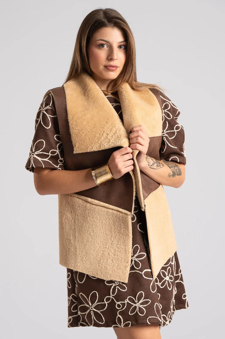 Glossy Ladies S/L F/O Leather Style Jersey 8524 (Fawn)