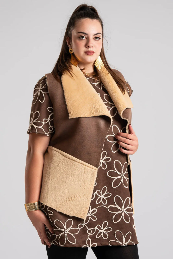 Glossy Ladies S/L F/O Leather Style Jersey 8524 (Fawn)