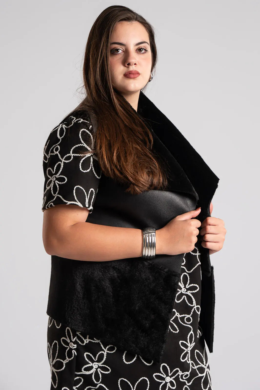 Glossy Ladies S/L F/O Leather Style Jersey 8524